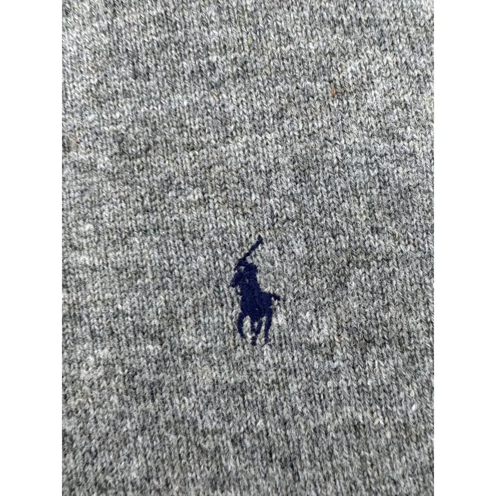 Polo Ralph Lauren Mens V Neck Sweater Vest XXL Lambs Wool‎ Heather Gray Logo